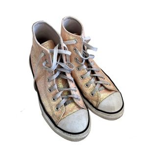 Converse girl’s sparkly glitter pink high tops size 3